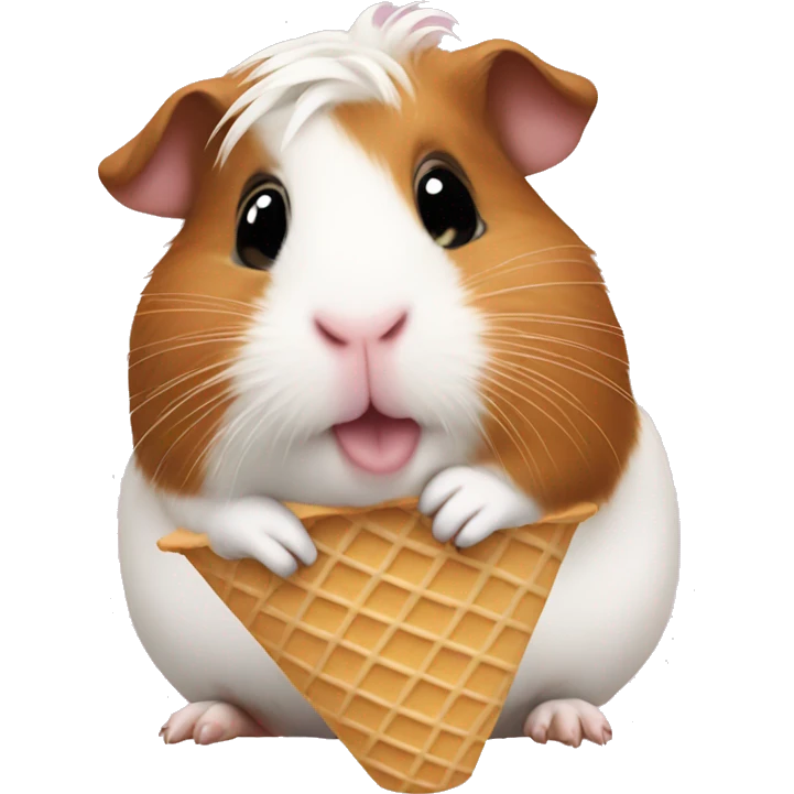 Guinea pig eating ice cream emoji