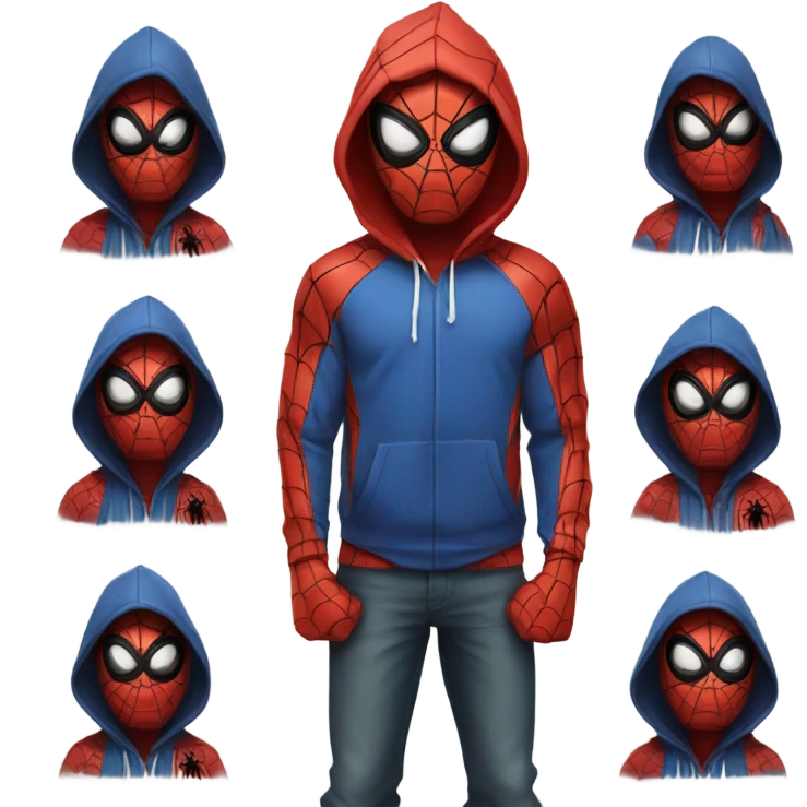 Spiderman with a hoodie emoji