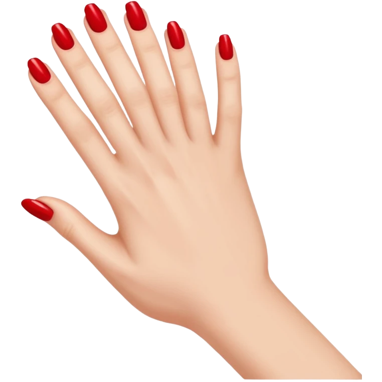 A woman's hand with red nail polish emoji