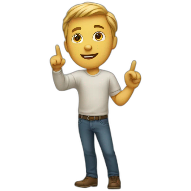 Man pointing finger emoji