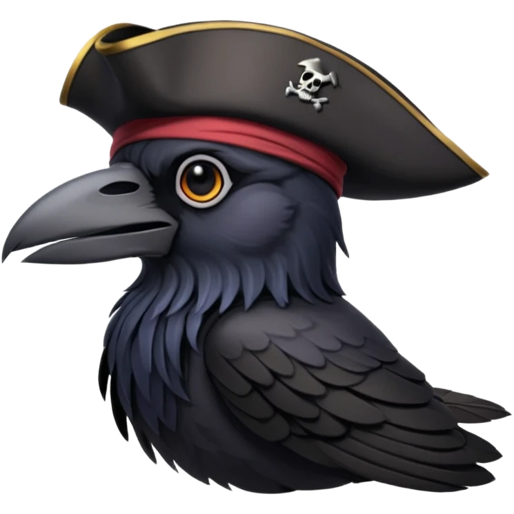 raven with a pirate hat 128.128 emoji