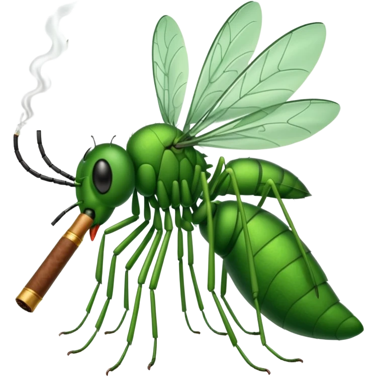 mosquito verde fumando un cigarro emoji