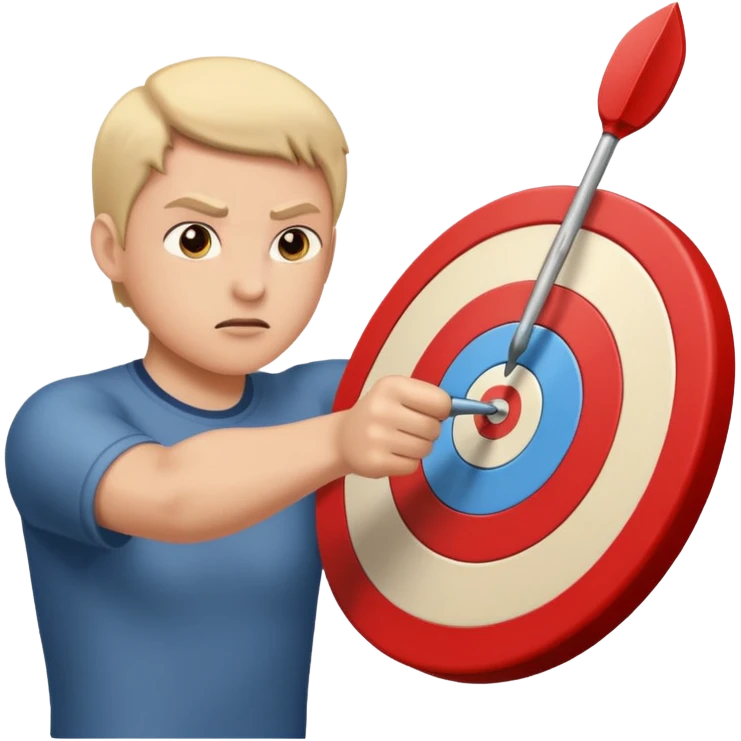 Hitting the correct target. 3 times in a row emoji