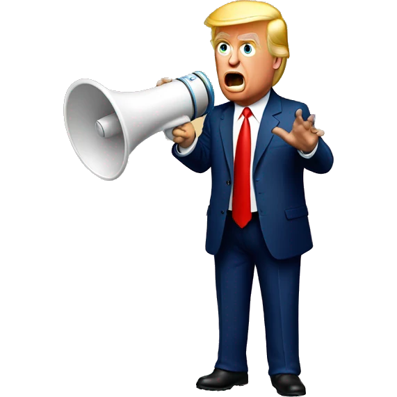 trump holds loudspeaker emoji
