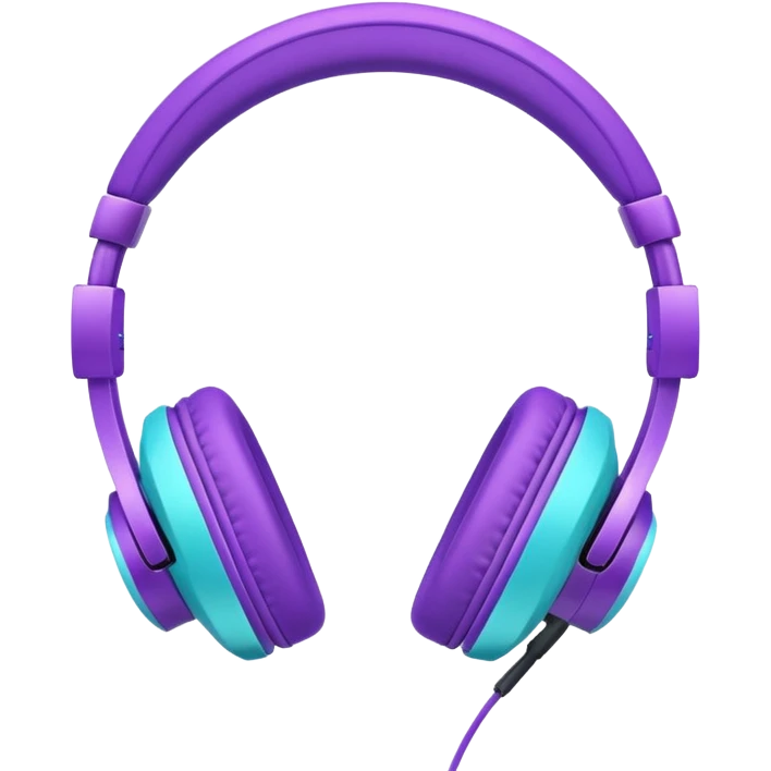 Glitter Purple and Cian headset emoji