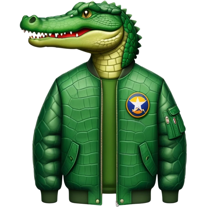 a crocodile and a bomber combined emoji