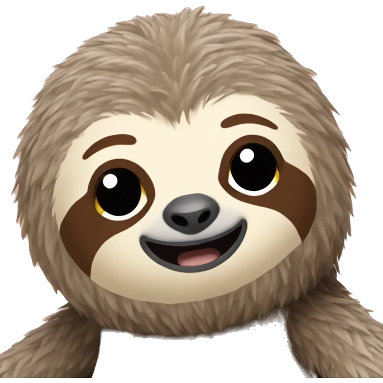 Sloth cuddly toy emoji