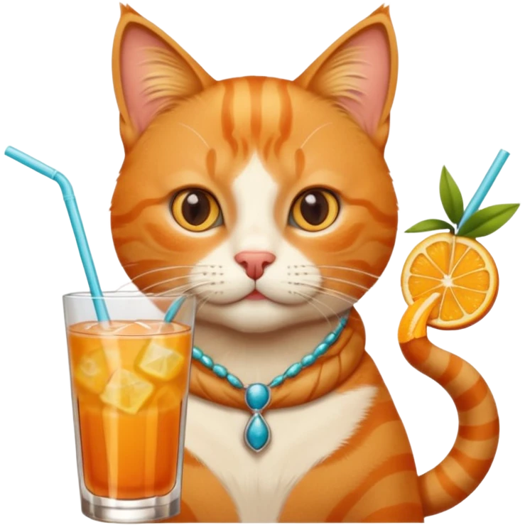 Cat with a cocktail emoji