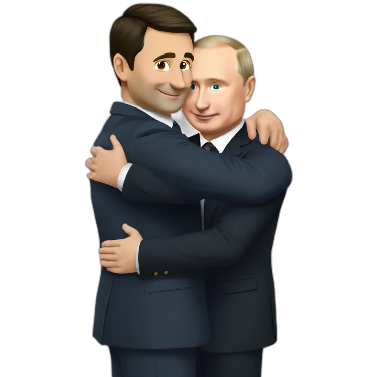putin hugs zelensky emoji