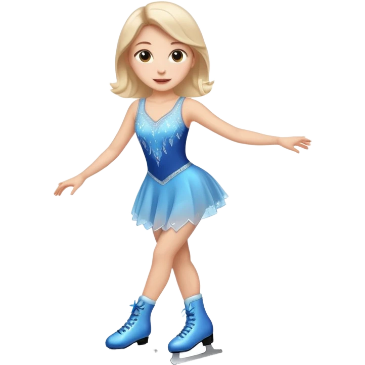 buz pıstının ustunde kayan,yarısma ıcın elbıse gıymıs ve artıstık hareketler yapan kadın emojısı  emoji