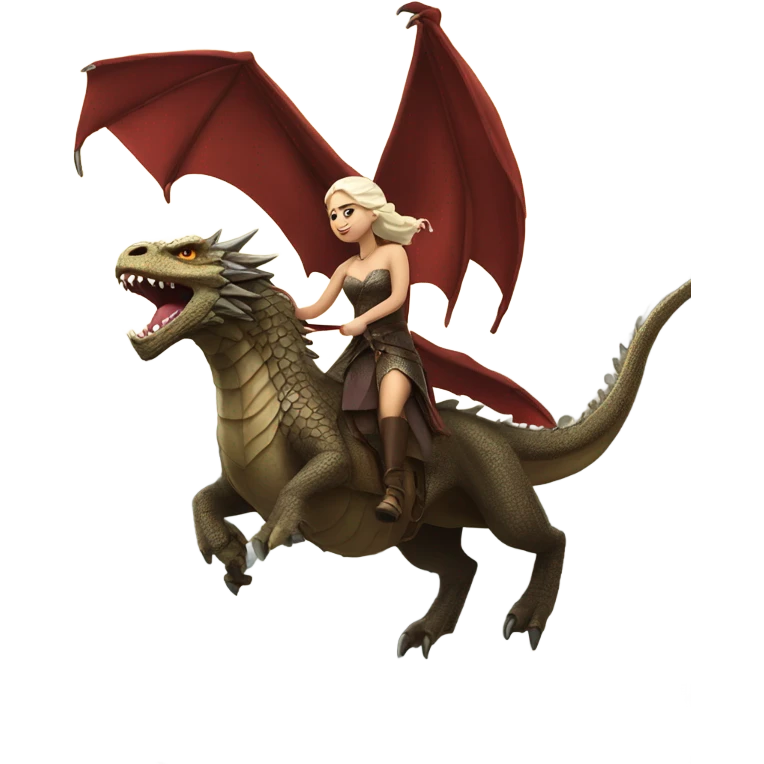 Khaleesi riding on a dragon emoji