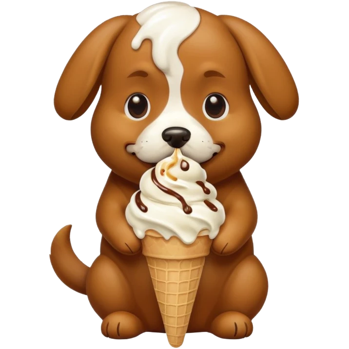 dog eating icecream emoji