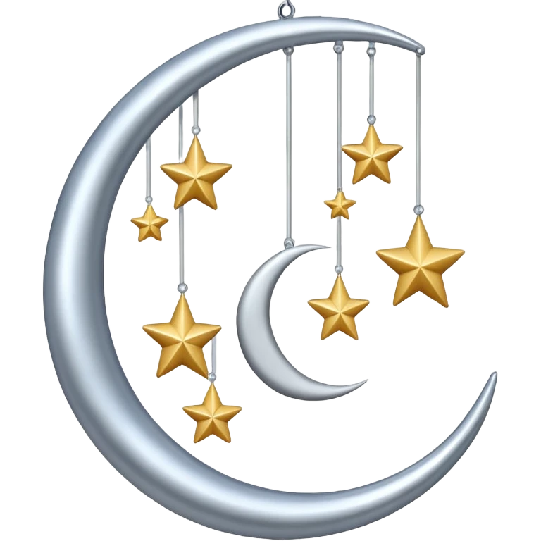 Hanging mobile with stars and moon emoji