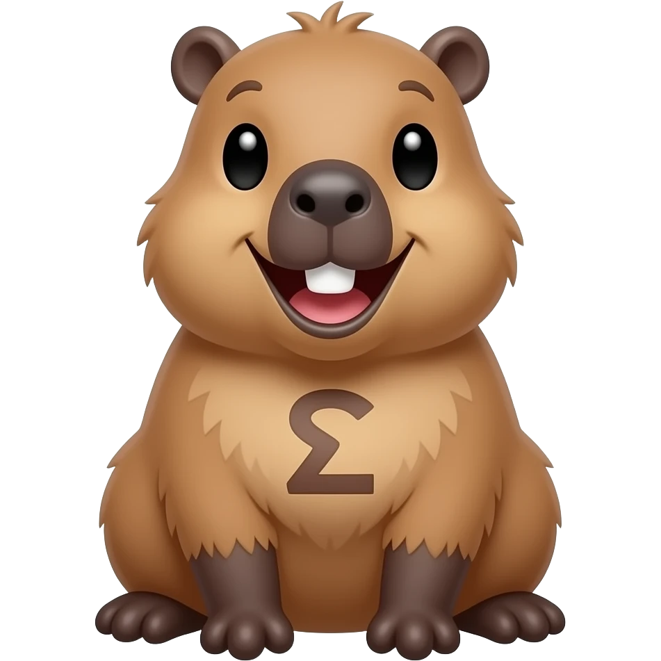 sigma capybara sittting happy smile emoji