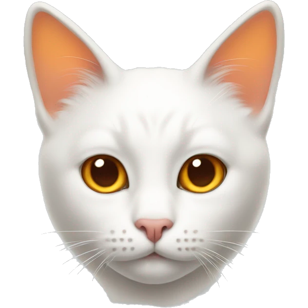 White cat orange ears  emoji