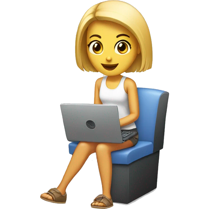 Girlfriend playing computer emoji