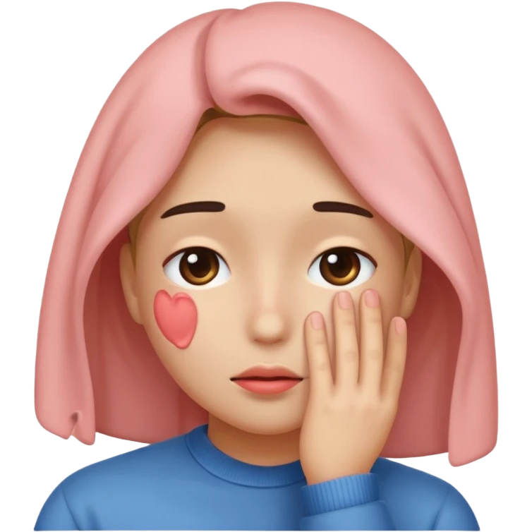 blushing and covering face emoji