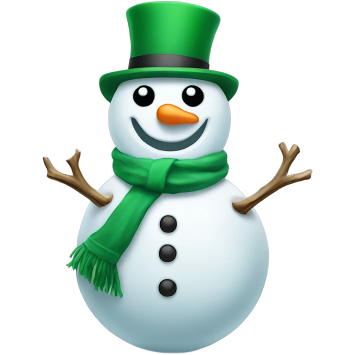 Snowman with a green hat emoji