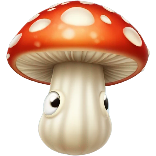 Fly agaric with eyes laughs emoji