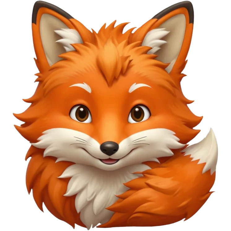 cute face of a fox, very very simple like the lion emoji emoji