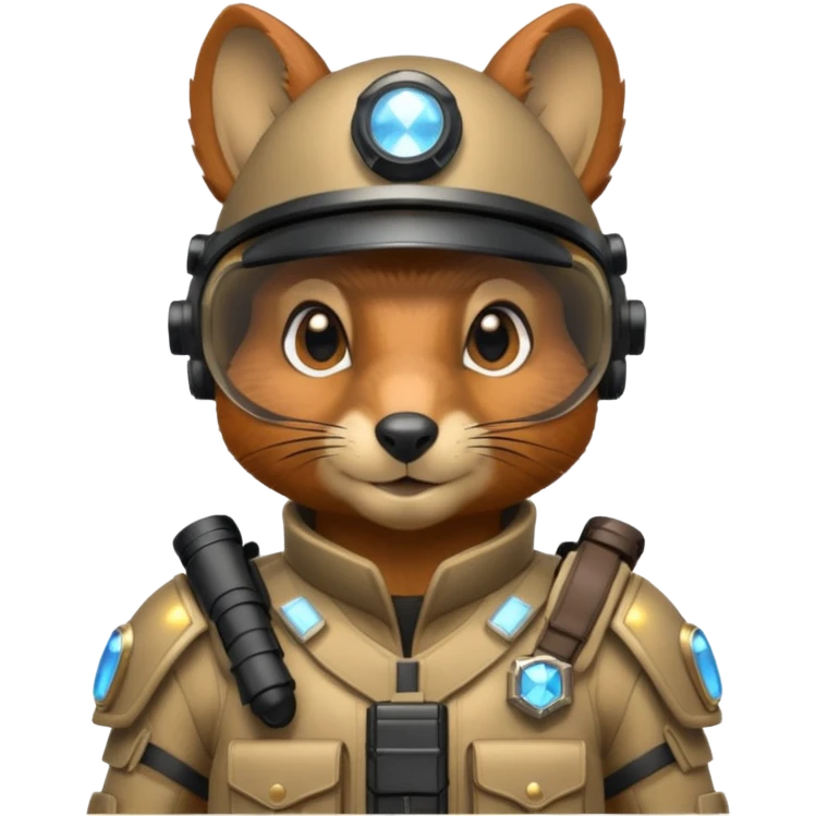 half robot futuristic squirrelcop emoji