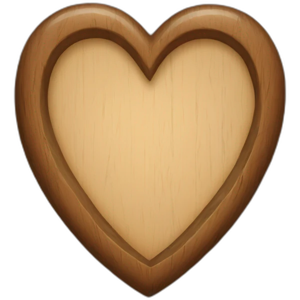 wood heart frame emoji