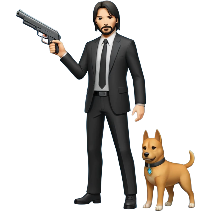 John Wick in full growth with a gun emoji