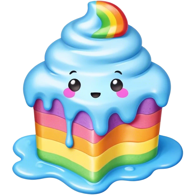melted paste  rainbow kawaii frosting emoji