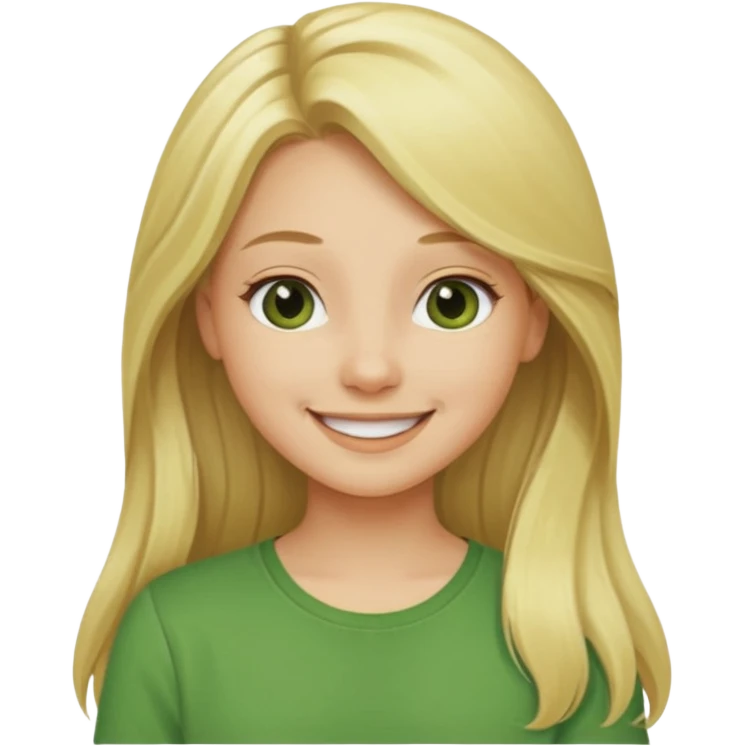 blonde long hair girl with green top emoji