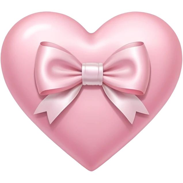 Pastel pink heart with white bow emoji