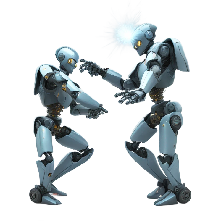 robot fighting with another robot emoji