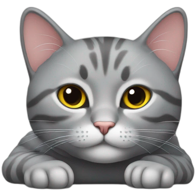 lying down cat gray emoji