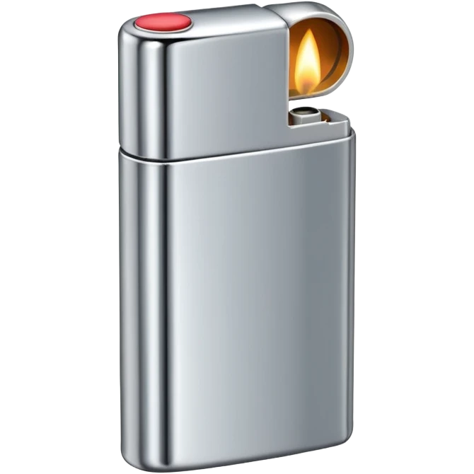 an elegant metallic chrome lighter emoji
