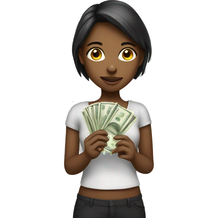 Girl holding money  emoji