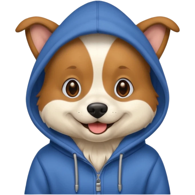 Dog wesring a hoddie  emoji