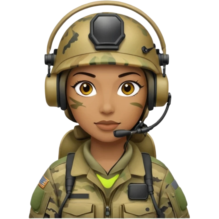 female special operations communications operator with combat gear emoji