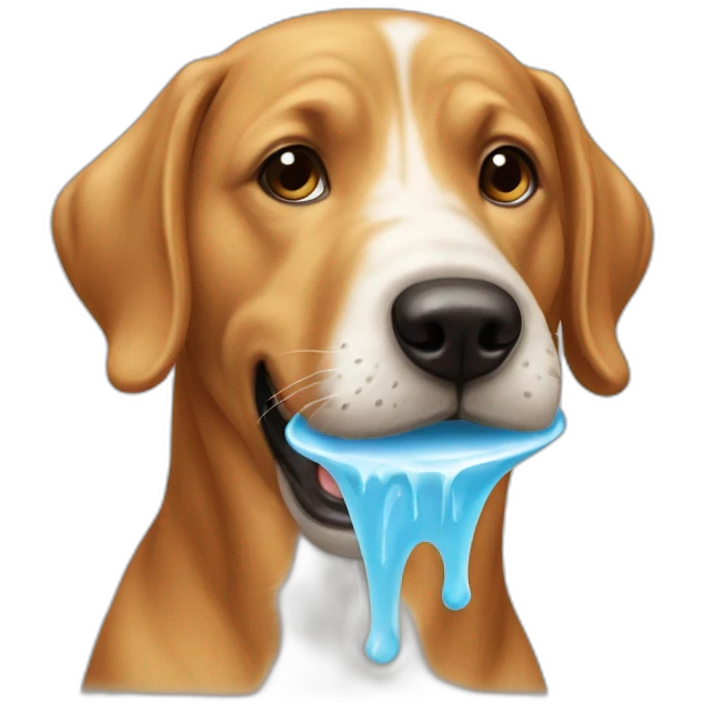 Un chien mange une glace emoji