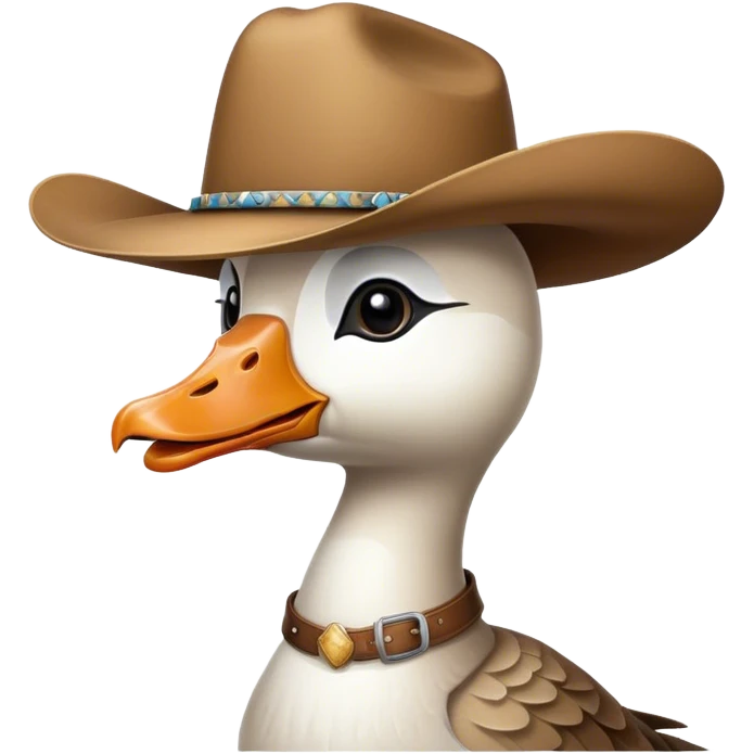 Goose with a cowboy hat emoji
