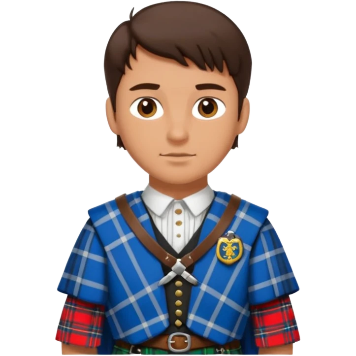  brunette man wearing scottish traditional clothes emoji
