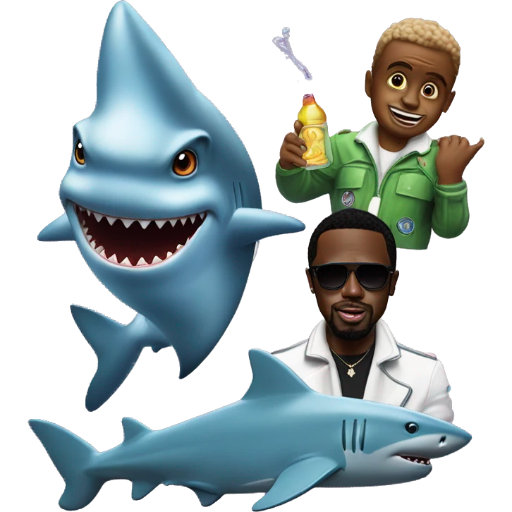 Shark with aliens, and p.diddy with baby oil emoji