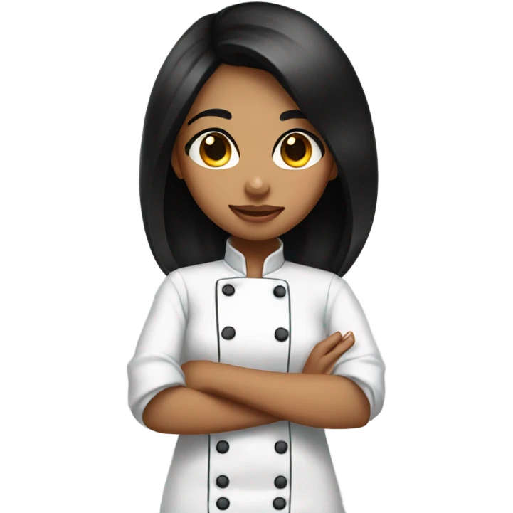 Girl with black hair doing chefs kiss emoji