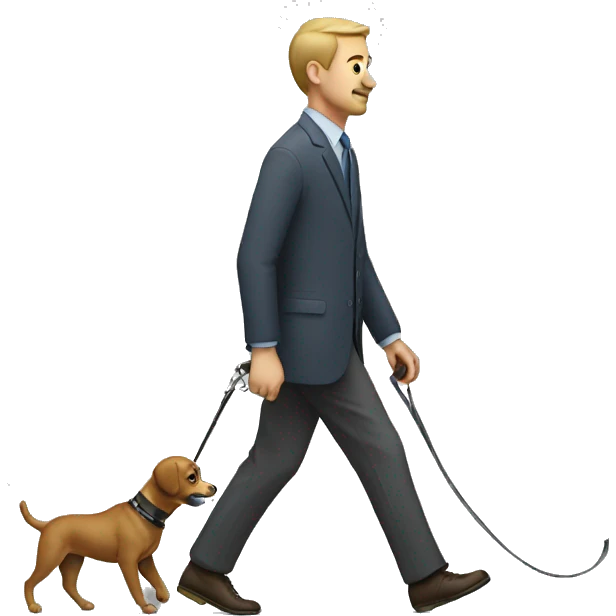 man with a walking leash emoji