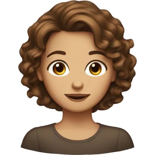 Brown wavy hair on a brown eyed girl emoji