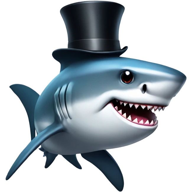 shark with tophat emoji