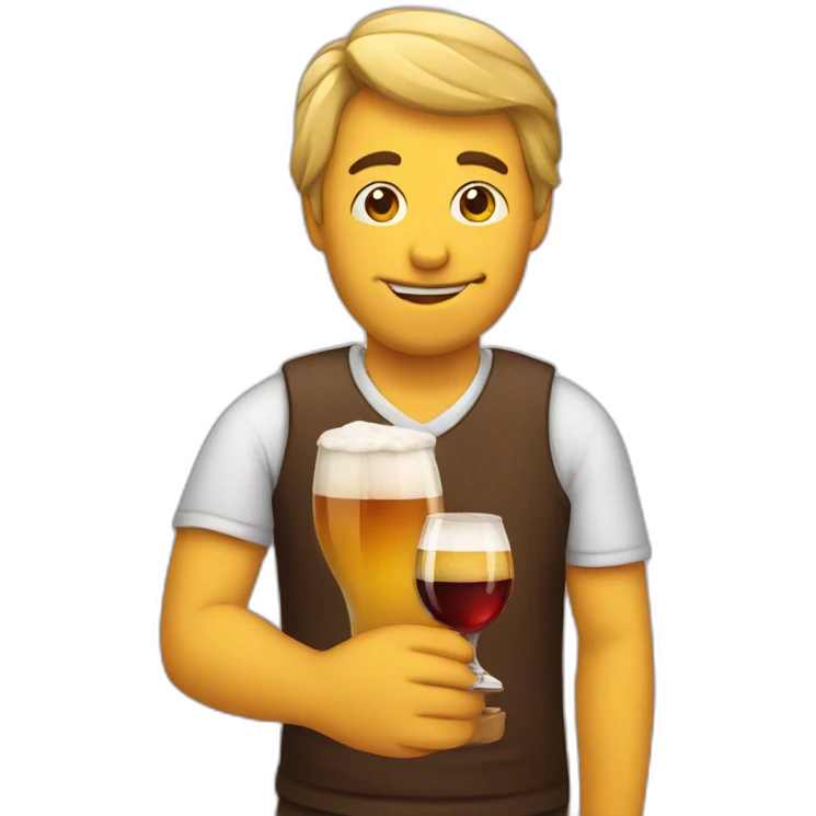 a beer drinking wine emoji