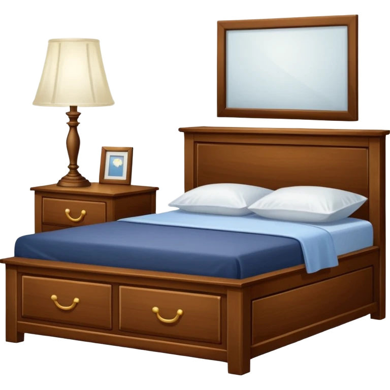 A Cupboard-commode-drawer-night-bed-stand furniture with a night lamp NEAR BED emoji