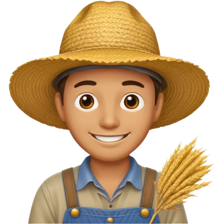 farmer man with straw hat emoji