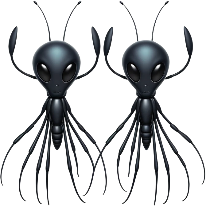 two black allien antennae emoji