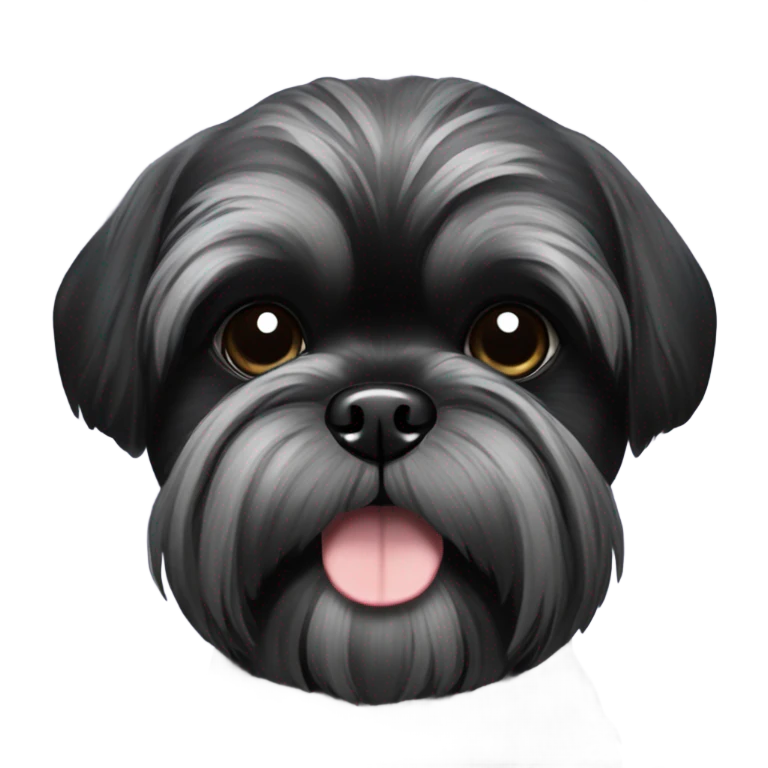 Black shitzu black fur emoji
