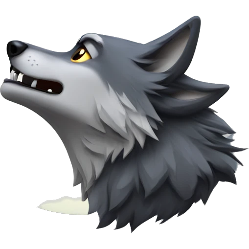 Wolf howling at the moon emoji
